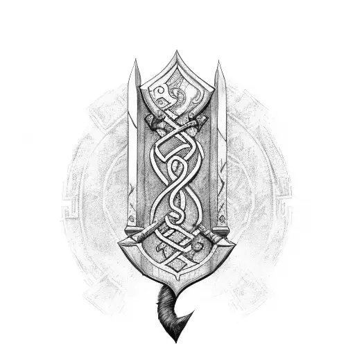 Kratos Axe With Nordic Runes
