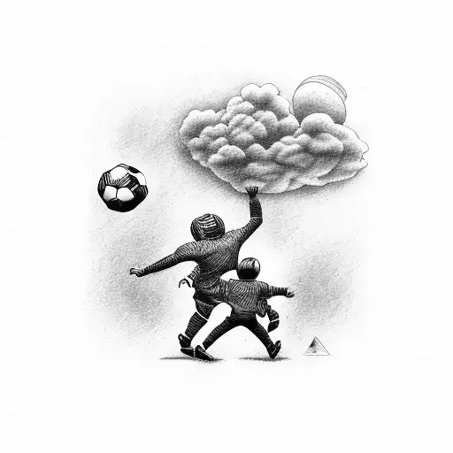 Father With Son Playing Football