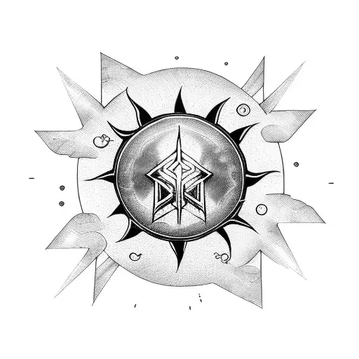 Sun Rays With Runes On It