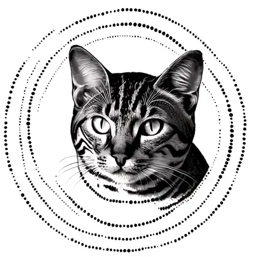 Bengal Cat With Spots Circles Around Human Legs