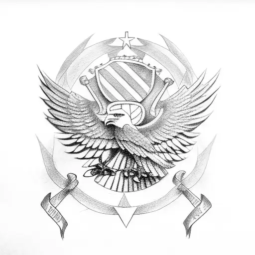 Syrian Eagle With Libanon Flag And Spain Flag