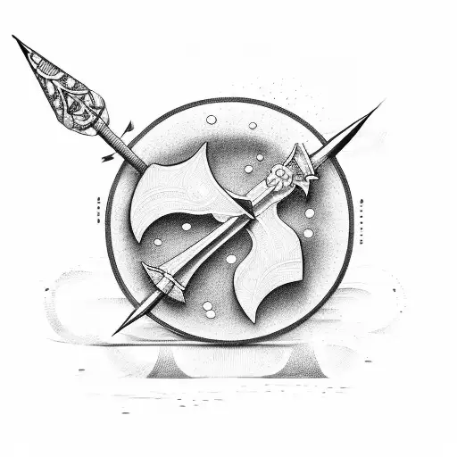 Fide-et-fortudine Written Along The Shaft Of An Arrow