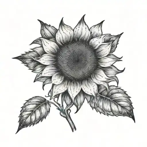 Plain Sunflower With Heart