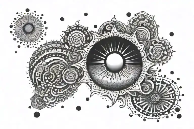 Psychedelic Rising Sun Setting