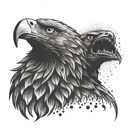 Eagle And Wolf Howling