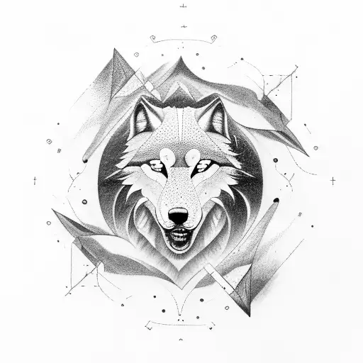 Yin And Yang With Wolf