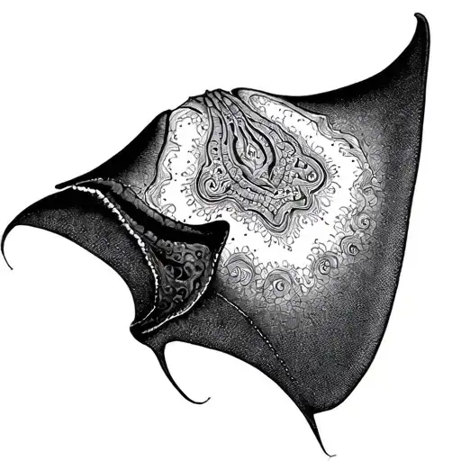 Large Manta Ray In A New Mexican Style Tattoo Style