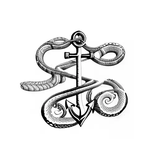 Anchor With Snake And Semicolon
