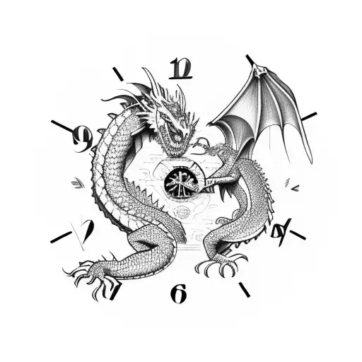 A Dragon Breaking A Sand Clock