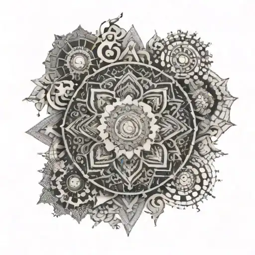 An Intricate Mandala Design Incorporating Symbols Of Occupational Therapy And Travel Motifs