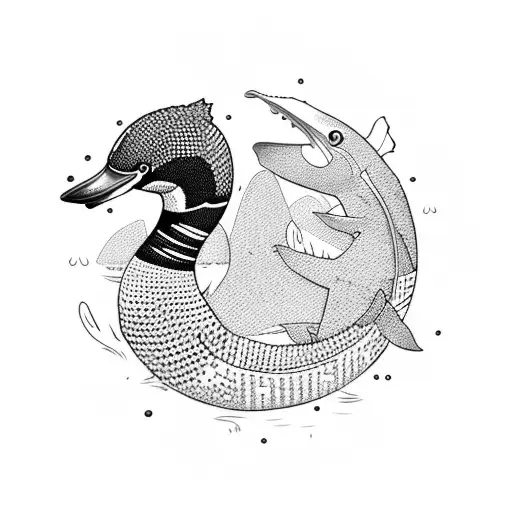 Canadian Loon Crochet Fishing