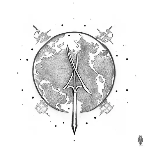 Sword On Map Background