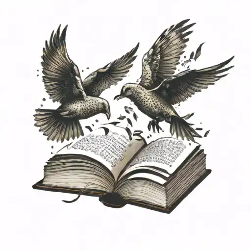 A Flock Of Colorful Birds Flying Out Of An Open Book