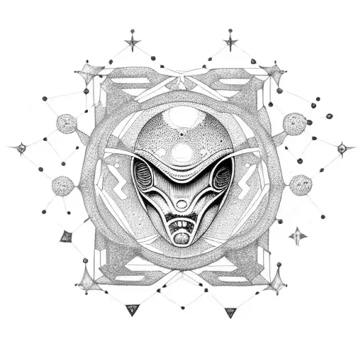 A Constellation Of Alien Symbols Forming A Dance Pose