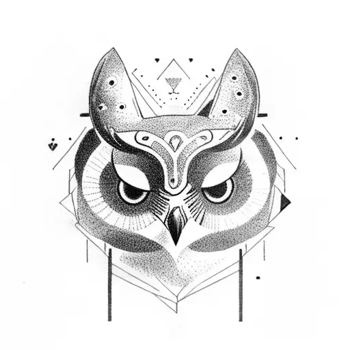 Owl Perched Over Fox