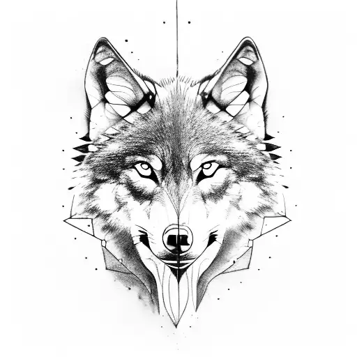 Wolf Half-face And Pick Your Pain Quote On The Other Side Of Wolf's Face