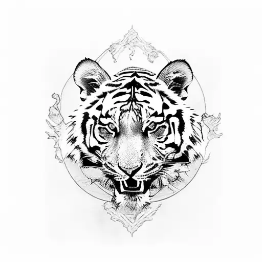 Tiger With Paws In Front