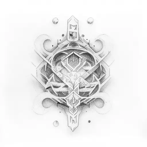 Create A Tattoo That Represents The Number 34 In A Creative Design