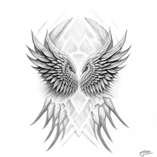 Wings One Good And Other Evil With 3 Relegion At The Center In Chains