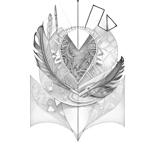 A Scale With Heart On One Side And A Feather In The Second