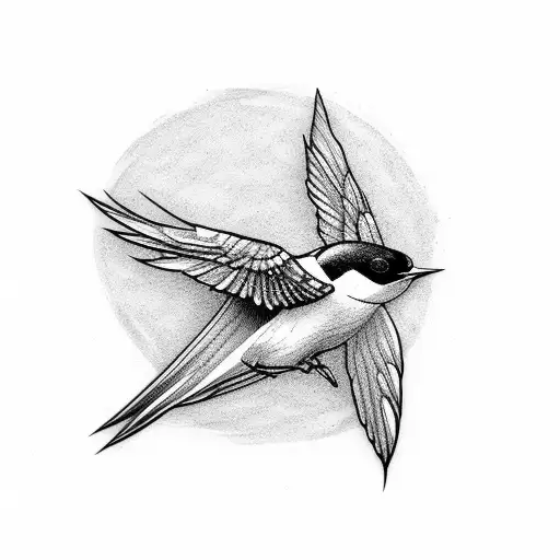 Swallow Bird In The Sunset