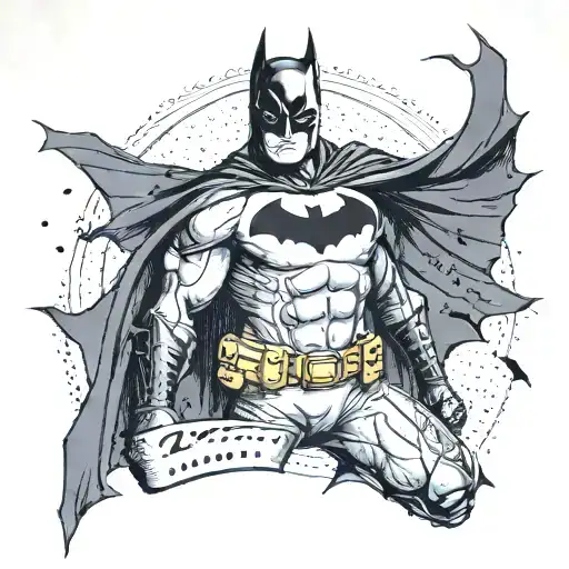 Batman With Bat Behind