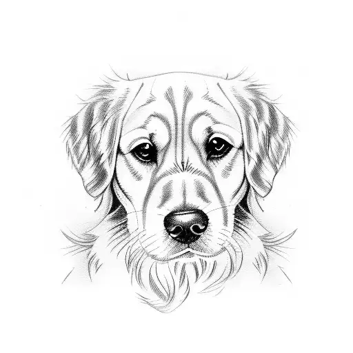 Golden Retriver Tattoo One Line