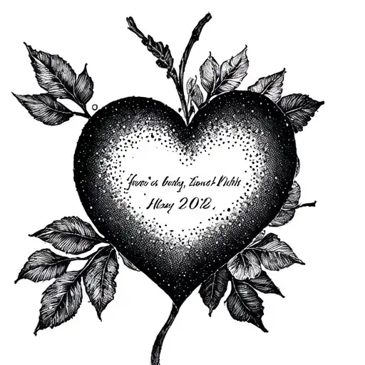 Heart Shape With Birth Date