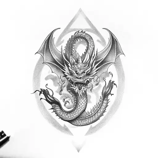 Dragon On Bicep And Forearm
