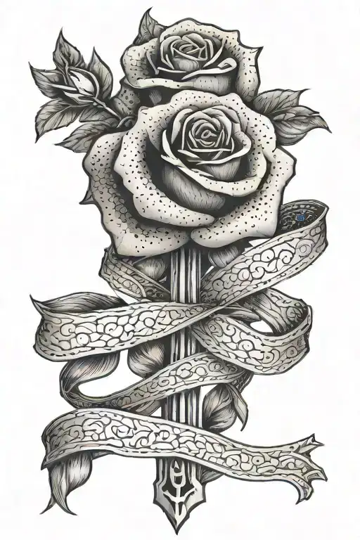 Rose And Cross Wrapped