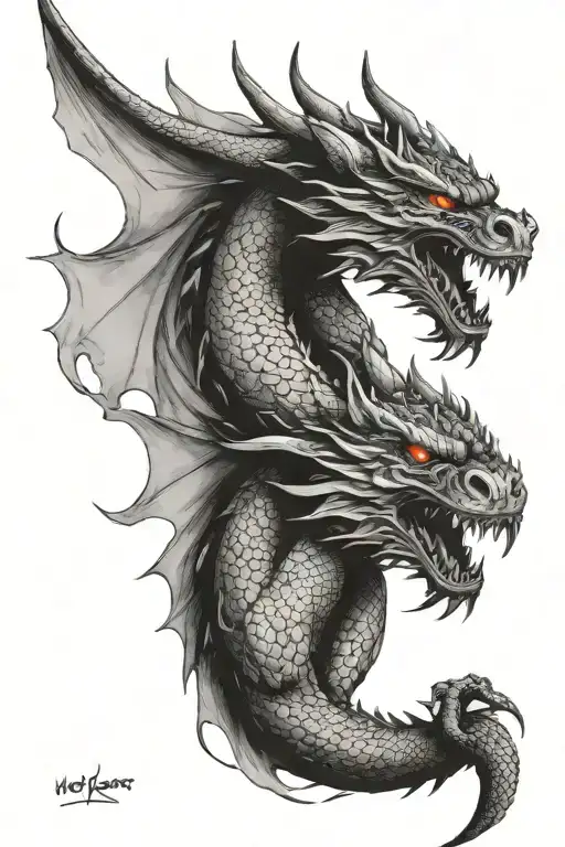 The Dragon Fights With Kitsune Mask