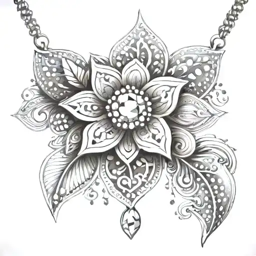 Luxurious Diamond Necklace With Intricate Floral Motifs