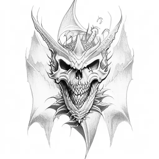 Dragon Love Hate Skull