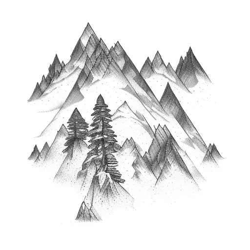 A Majestic Mountain Range With A Winding Hiking Trail