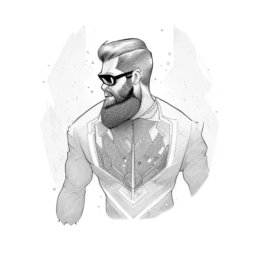 Short Beard Man Superhero Dad