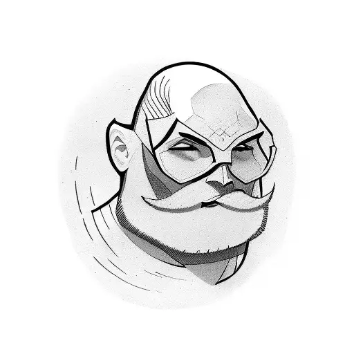 Short Beard Design Man Superhero Dad