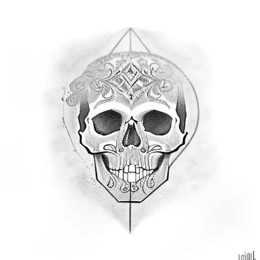 Skull With The Word Love
