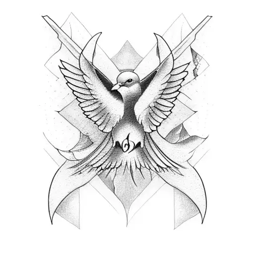 Dove Flying With The Broken Arm