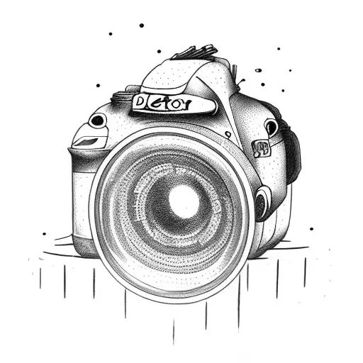 Dslr With A Sunset In The Lens