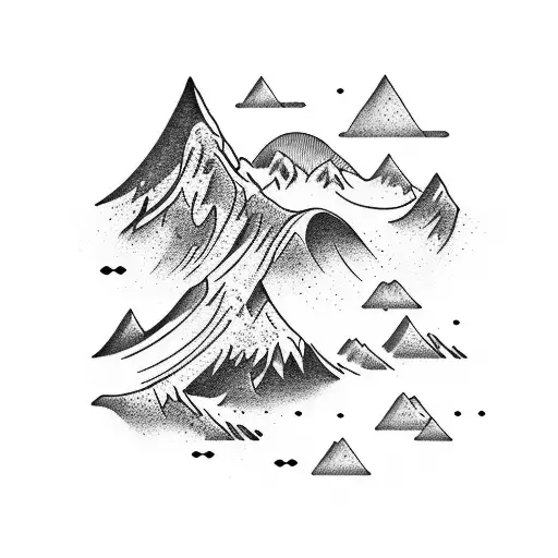 Mountain And Waves Arm Band