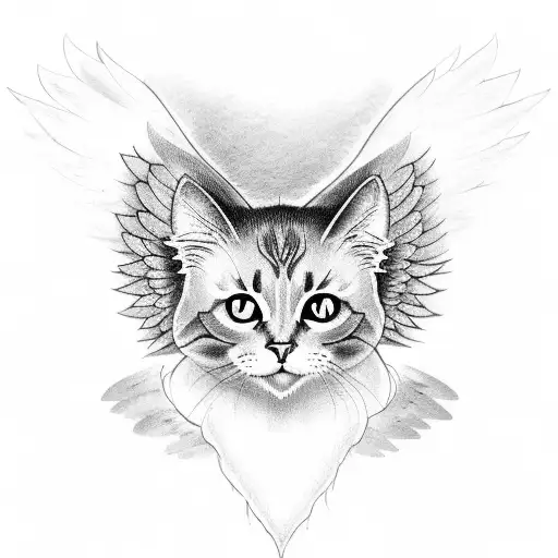 Black Cat With Angel Wings