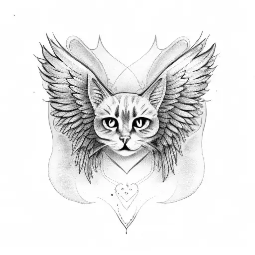 Black Cat With Angel Wings