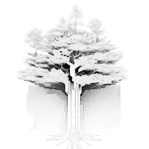 A Tree In A Cyberpunk Style With The Phrase 'Xgboost' Above It