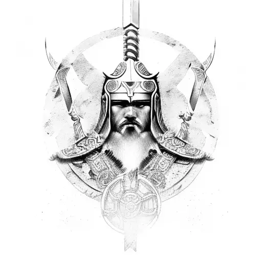 Warrior Viking With Eagle