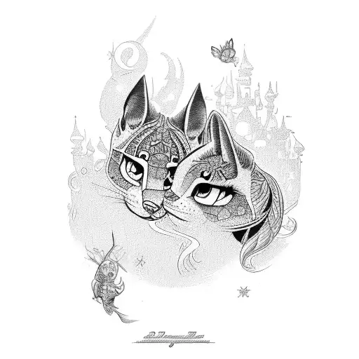 Couples Tattoo Based On Disney