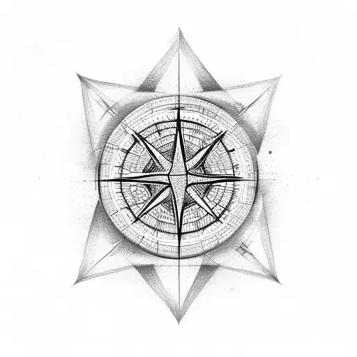 Abstract Compass With Triangle And Numbers 9689