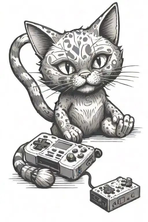 A Cat Playing Video Game