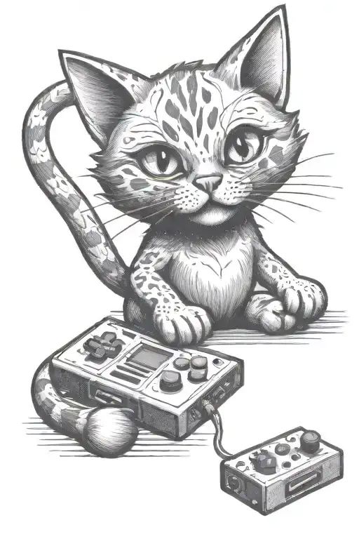 A Cat Playing Video Game