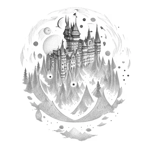 Create A Tattoo Inspired By Castles And The Vastness Of Space