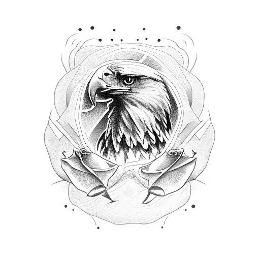 Eagle Carrying A Rose